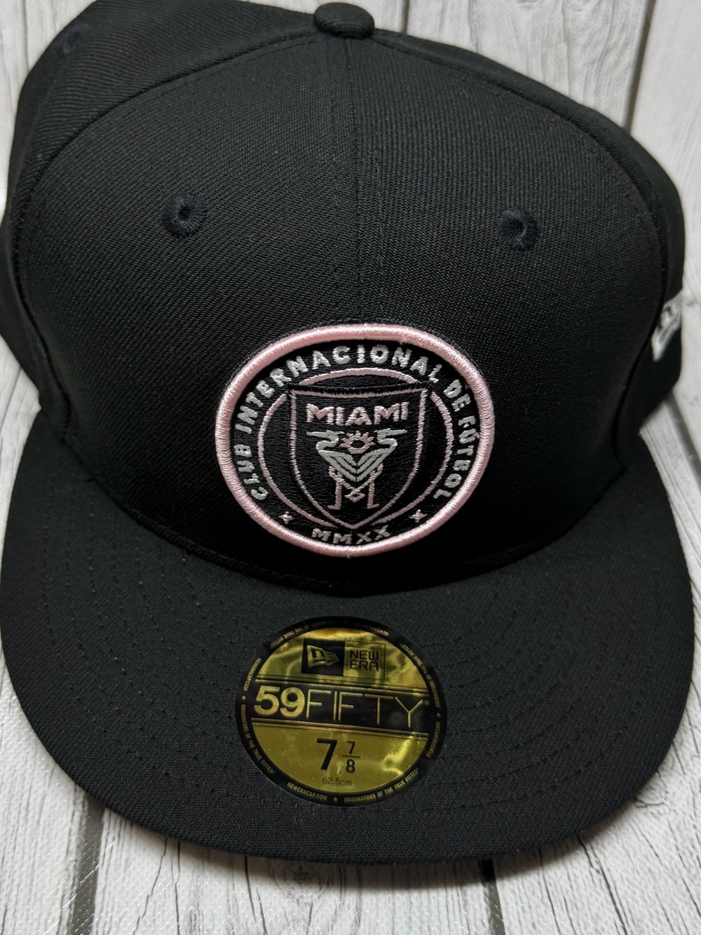 BRAND NEW 7 7/8 Inter Miami CF Black New Era 59FIFTY MLS Fitted